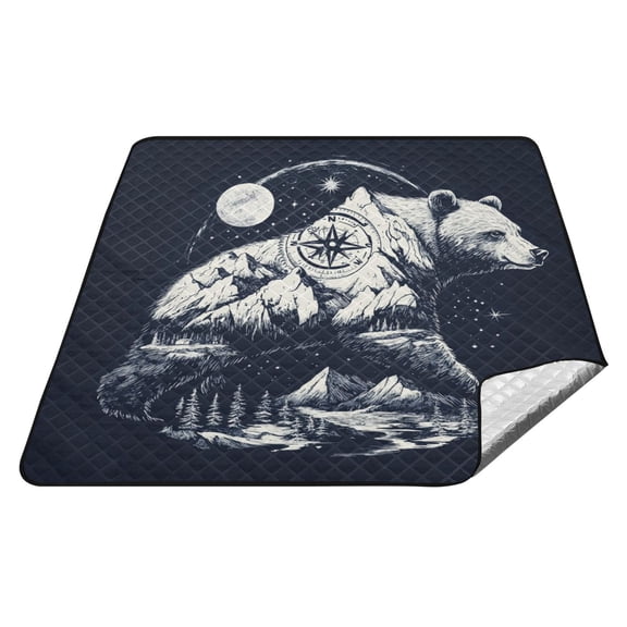Wobogo Extra Large Camping Blanket 7878in Waterproof Foldable Picnic Mat for Beach Grass Lawn Park Accessories Polar Bear Peak Print