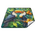 thumbnail image 1 of Wobogo Extra Large Camping Blanket 78×78in Waterproof Foldable Picnic Mat for Beach Grass Lawn Park Accessories Toucans Perched on Branches, 1 of 6