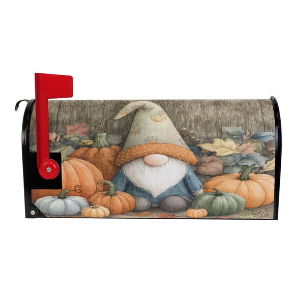 Wobogo Fall Gnome Mailbox Cover Magnetic for Garden Yard Home Decor Standard Size 25.4×20.78in