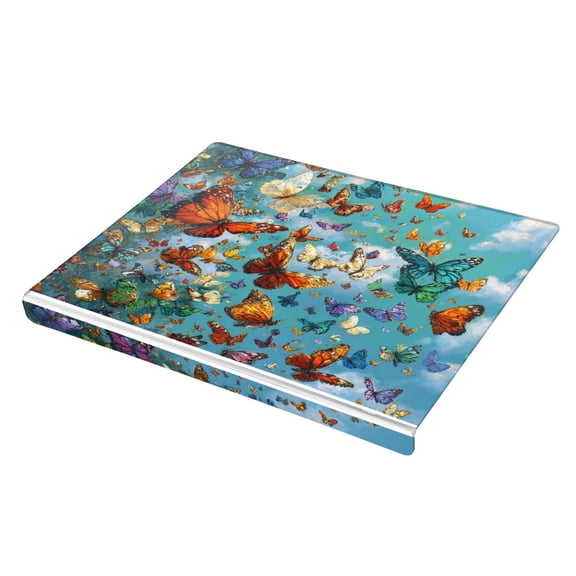 Wobogo Fantasy Butterfly Acrylic Cutting Board with Counter Lip 16.5"x13.4 Perfect for Bread Meat Veggies & More Great Kitchen Essential Gadgets & Decor