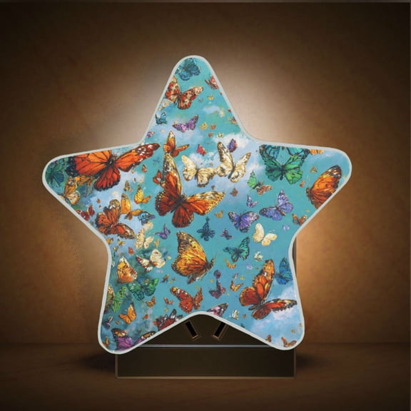 Wobogo Fantasy Butterfly LED Star Night Light 0.2 Watt Wall Plug Dusk to Dawn Auto Switch Adjustable Brightness Soft White Light
