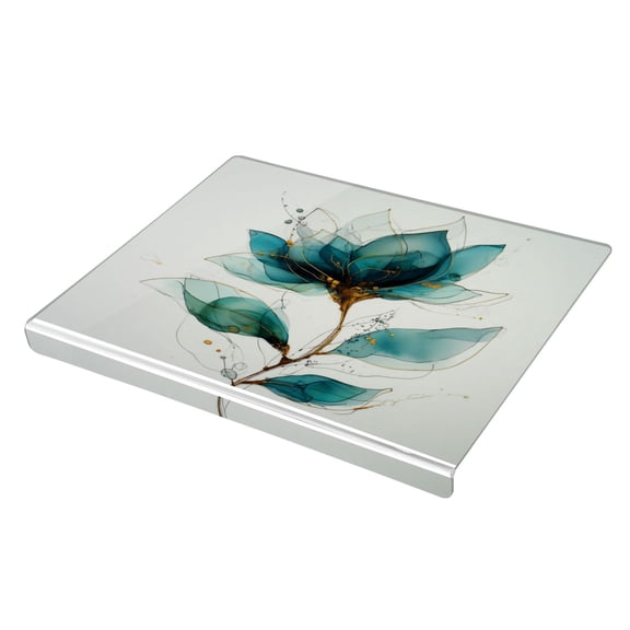 Wobogo Fantasy Flower Acrylic Cutting Board with Counter Lip 16.5"x13.4 Perfect for Bread Meat Veggies & More Great Kitchen Essential Gadgets & Decor