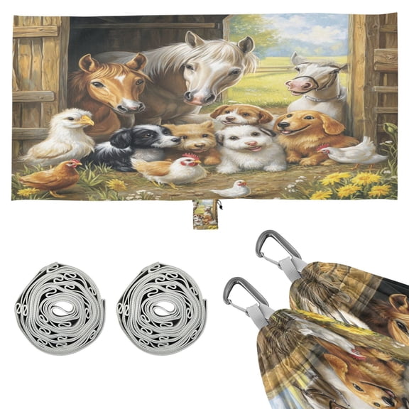 Wobogo Farm Animals Camping Hammocks 330 lb Capacity with Tree Straps and Hanging Pockets for Outside Hiking Beach Backpack Travel