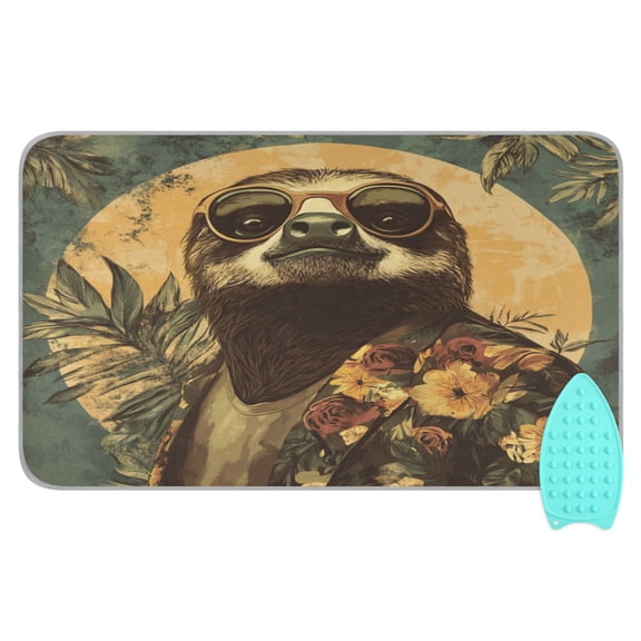 Wobogo Fashion Sloth Pattern Ironing Mat Blanket Quilted Washer Dryer Heat Resistant Pad Foldable for Easy Storage