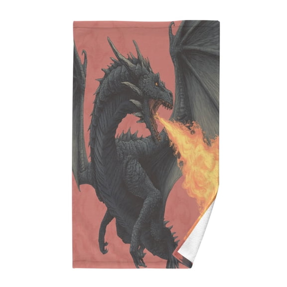 Wobogo Fire Dragon Face Towel Soft Breathable Cotton Towel Set for Bathroom Kitchen Hotel Spa Gift Decor
