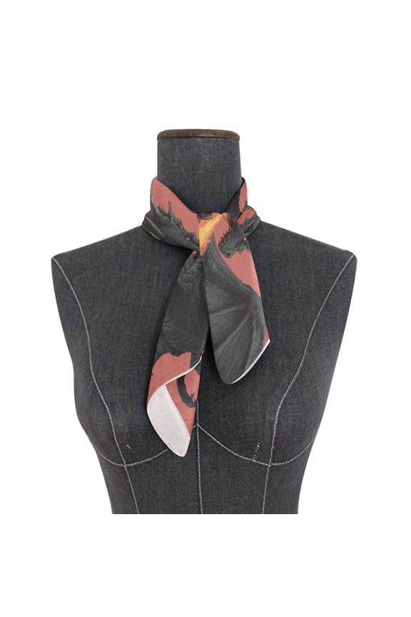Wobogo Fire Dragon Square Scarf 23.62 x 23.62 In Lightweight Polyester Silk-Feel Neck Scarf for Women Fashion Head Scarf Hair Wrap Bandana