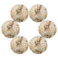 thumbnail image 1 of Wobogo Flowers Rabbit Round Placemats Set of 6 Heat Resistant Washable Kitchen Table Decorations 15.4in, 1 of 7