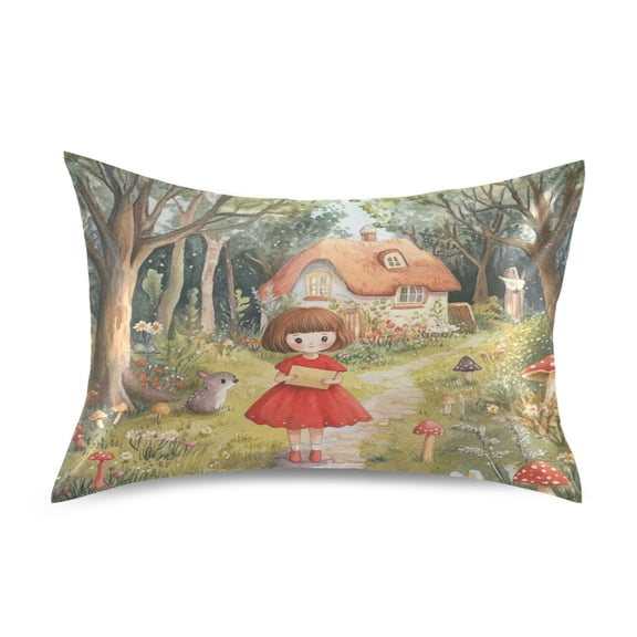 Wobogo Forest Cabin Satin Pillowcase Soft Smooth Envelope Design Comfortable Bedding Essentials 20×30in