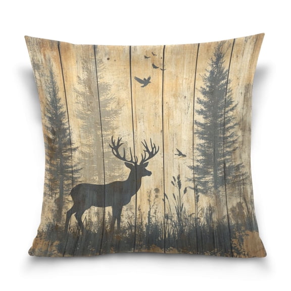 Wobogo Forest Deer Shadow Pillowcase Special Crystal Velvet Breathable and Comfortable Bedside Decorations Pillow 1616in