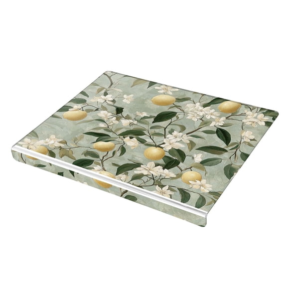 Wobogo Fresh Lemon Tree Acrylic Cutting Board with Counter Lip 16.5"x13.4 Perfect for Bread Meat Veggies & More Great Kitchen Essential Gadgets & Decor