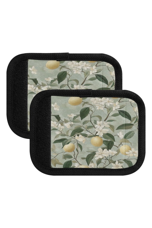 Fresh Lemon Tree Luggage Handle Wrap 2Pcs Suitcase Identifier Travel Accessories Affordable Durable Concealed Tag For Airport Leaf