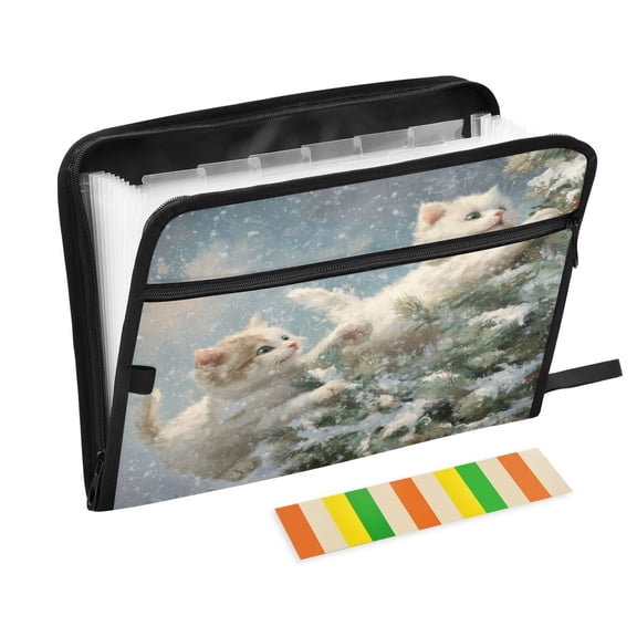 Wobogo Funny Cat Expanding File Folder Letter Size Accordion Filing Organizer 13 Pocket Separate Organ Pocket