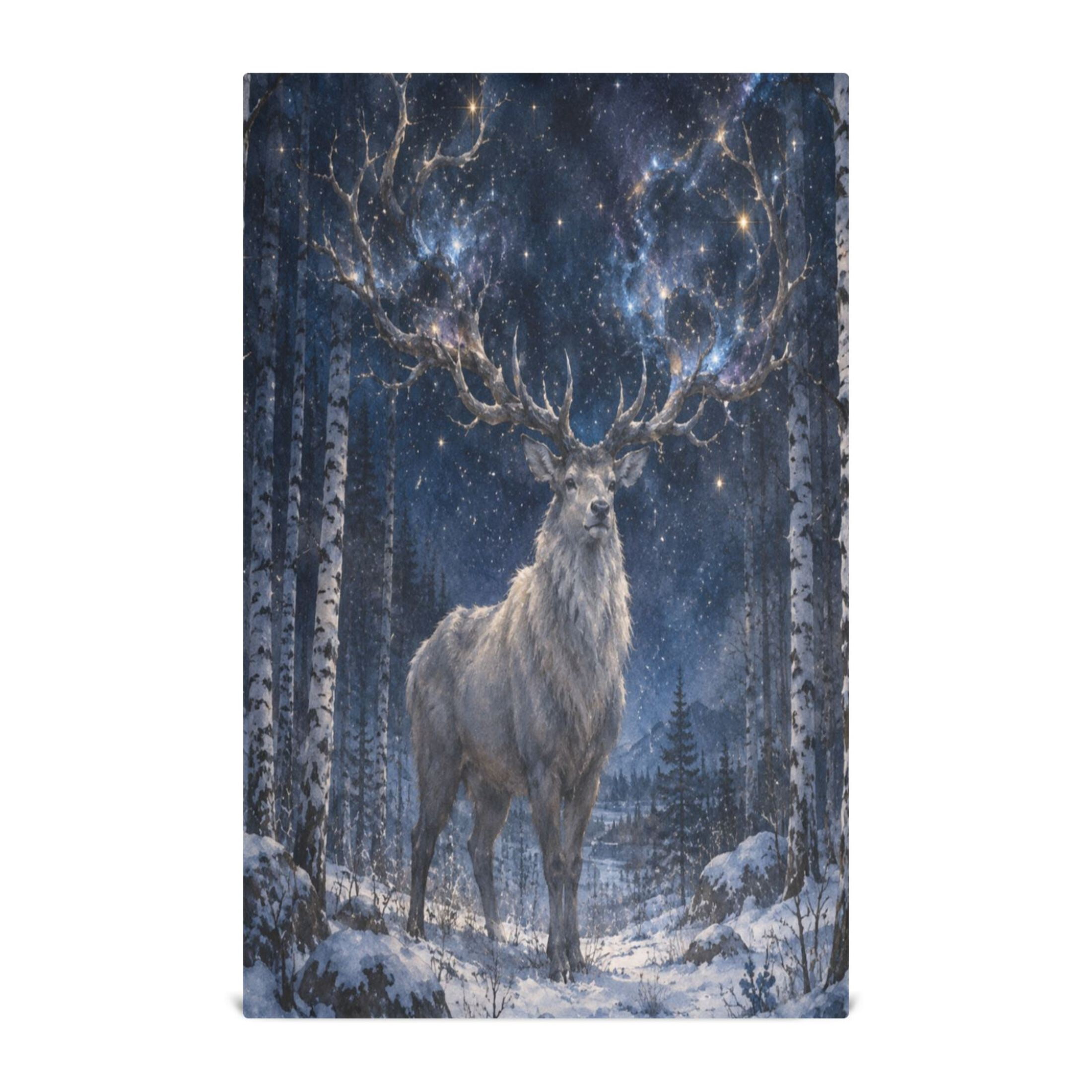 Wobogo Galaxy Giant Deer Kitchen Towel 6 Piece Large Cotton Dishcloth ...