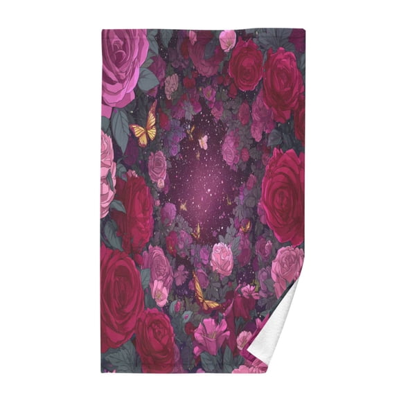 Wobogo Galaxy Rose Face Towel Soft Breathable Cotton Towel Set for Bathroom Kitchen Hotel Spa Gift Decor