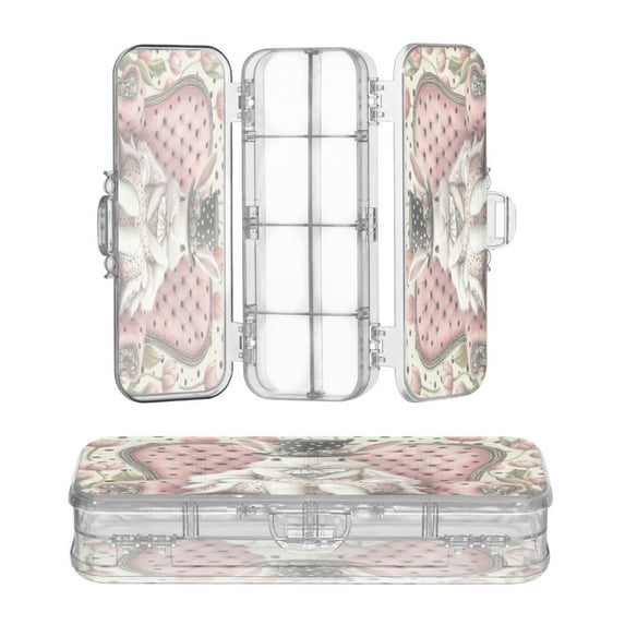 Wobogo Gentleman White Rabbit Clear Pencil Case Plastic Pencilboxes Stackable Design Study Materials for Classroom Office
