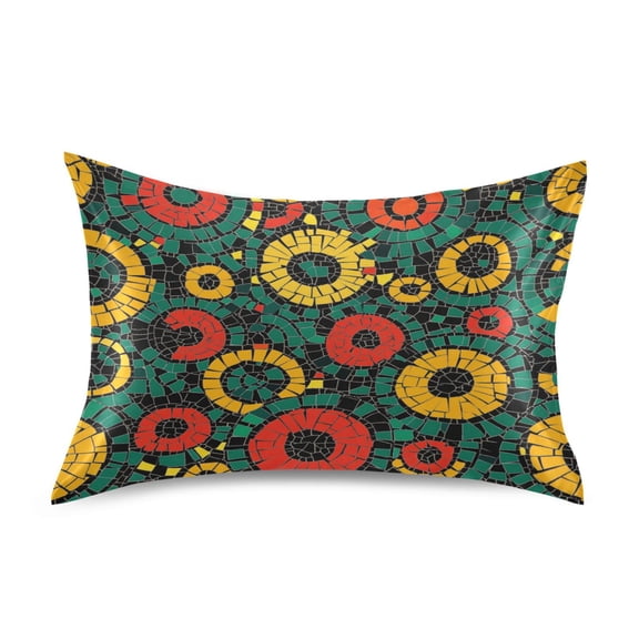 Wobogo Geometric Circle Figure Satin Pillowcase Soft Smooth Envelope Design Comfortable Bedding Essentials 20×26in