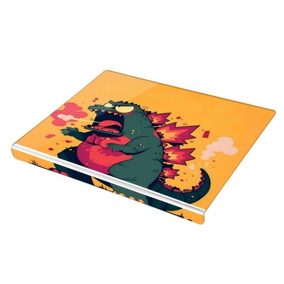 Wobogo Giant Dinosaur Acrylic Cutting Board with Counter Lip 16.5"x13.4 Perfect for Bread Meat Veggies & More Great Kitchen Essential Gadgets & Decor