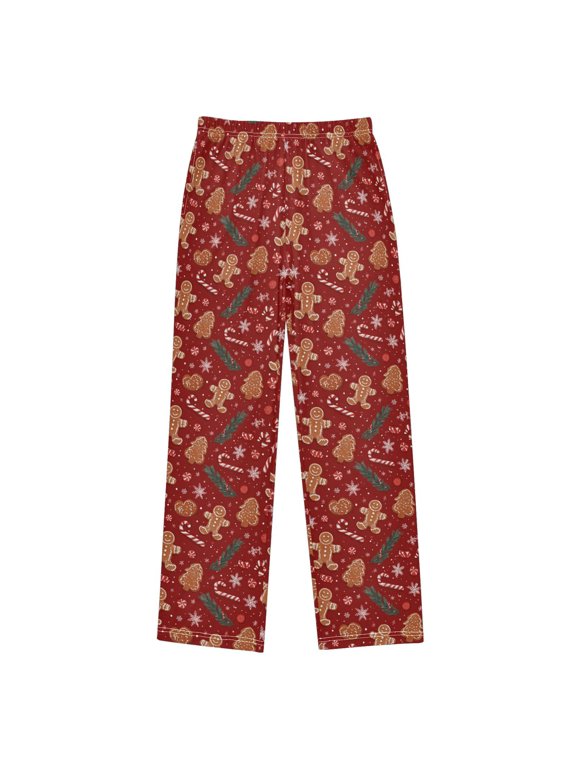 Wobogo Gingerbread Cooky Long Pajama Pants Bottoms Soft Sleepwear with Pockets
