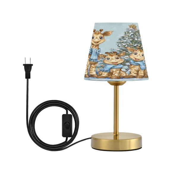 Wobogo Giraffe Family Table Lamps Three-channel Adjustable Lighted Antique Brass Metal Base Simple Modern Style for Bedroom Nightstands Living Room and Office