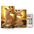 thumbnail image 1 of Wobogo Giraffe Sunflower Illustration Combo Flameless Flickering Candle Light with Remote Control and Timer for Romantic Atmosphere, 1 of 7