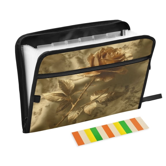 Wobogo Golden Flower Expanding File Folder Letter Size Accordion Filing Organizer 13 Pocket Separate Organ Pocket