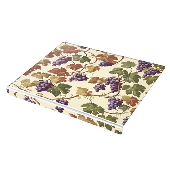 Wobogo Grape Seamless Picture Acrylic Cutting Board with Counter Lip 16.5"x13.4 Perfect for Bread Meat Veggies & More Great Kitchen Essential Gadgets & Decor