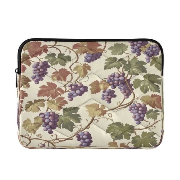 Wobogo Grape Seamless Picture Laptop Sleeve 13.4 inch Lightweight Zipper Design Soft Padded Protection Against Scratches and Impacts