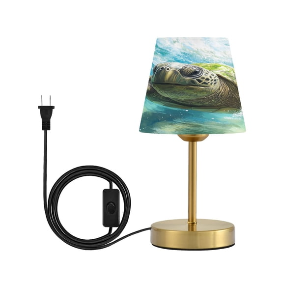 Wobogo Great Turtle Table Lamps Three-channel Adjustable Lighted Antique Brass Metal Base Simple Modern Style for Bedroom Nightstands Living Room and Office