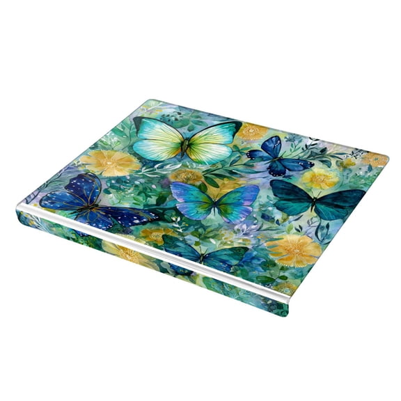 Wobogo Green Butterfly Acrylic Cutting Board with Counter Lip 16.5"x13.4 Perfect for Bread Meat Veggies & More Great Kitchen Essential Gadgets & Decor