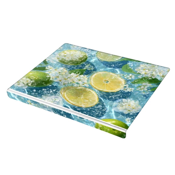 Wobogo Green Lemon Acrylic Cutting Board with Counter Lip 16.5"x13.4 Perfect for Bread Meat Veggies & More Great Kitchen Essential Gadgets & Decor