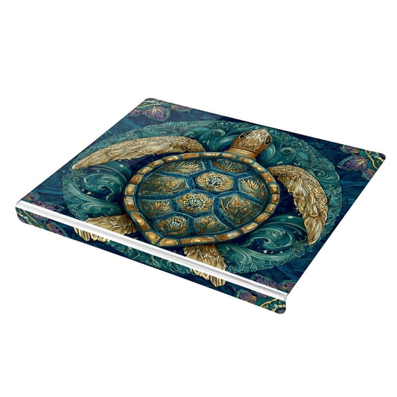 Wobogo Green Mandala Turtle Acrylic Cutting Board with Counter Lip 16.5"x13.4 Perfect for Bread Meat Veggies & More Great Kitchen Essential Gadgets & Decor