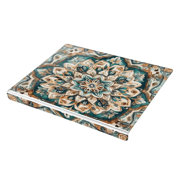 Wobogo Greenish Brown Boho Pattern Acrylic Cutting Board with Counter Lip 16.5"x13.4 Perfect for Bread Meat Veggies & More Great Kitchen Essential Gadgets & Decor