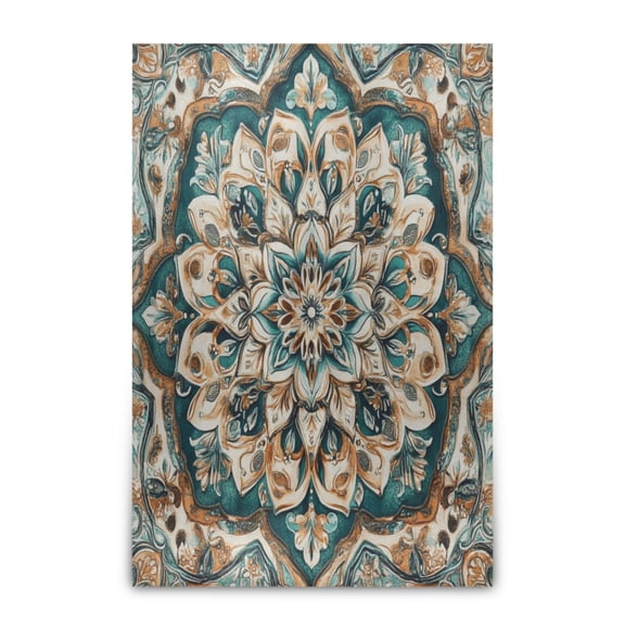 Wobogo Greenish Brown Boho Pattern Soft Cozy Fluffy Double Sided Blankets for Couch Sofa Chair Bed Camping Picnic Travel Lightweight Bed 6090inch