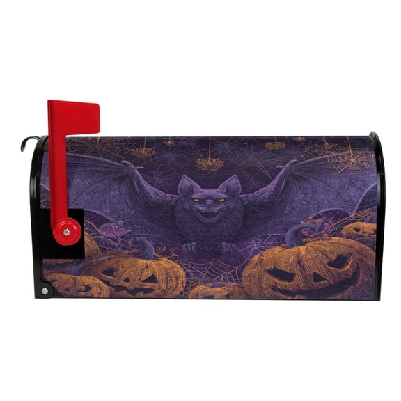 Wobogo Halloween Bat Mailbox Cover Magnetic for Garden Yard Home Decor Standard Size 25.4×20.78in