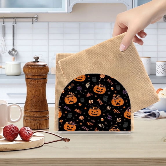 Napiken Wobogo Halloween Pumpkin Candy Clear Acrylic Napkin Holder Kitchen ...