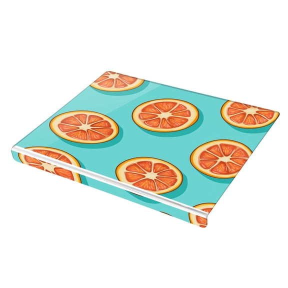 Wobogo Halved Orange Pattern Acrylic Cutting Board with Counter Lip 16.5"x13.4 Perfect for Bread Meat Veggies & More Great Kitchen Essential Gadgets & Decor
