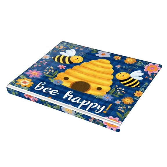 Wobogo Happy Bees Acrylic Cutting Board with Counter Lip 16.5"x13.4 Perfect for Bread Meat Veggies & More Great Kitchen Essential Gadgets & Decor