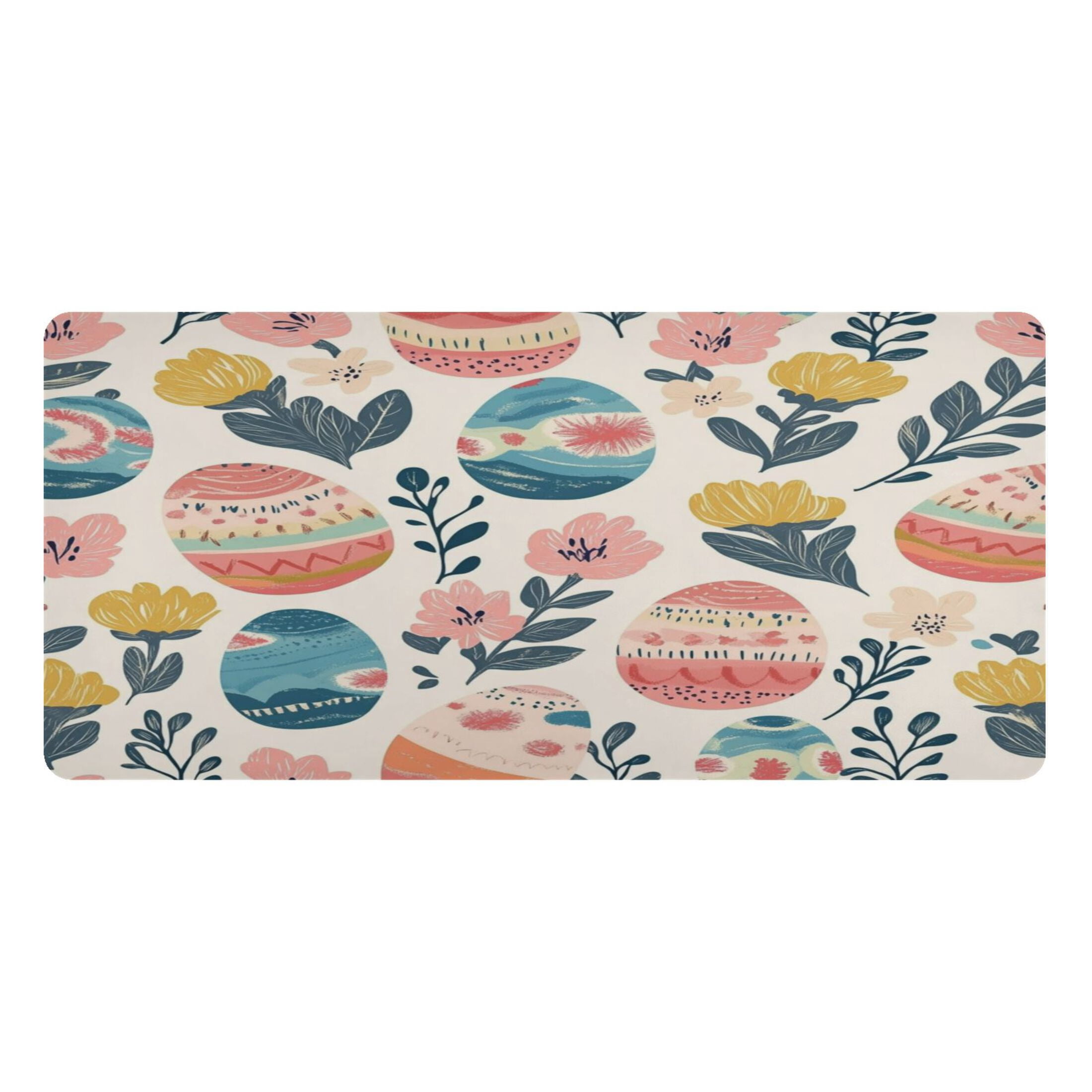 Wobogo Happy Easter Eggs Gaming Mouse Pad Non-slip Leather Desk Mat Water Resist Keyboard Pad for Gamer Office 23.6×47.2in