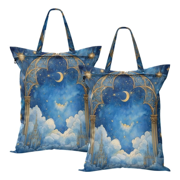 Wobogo Heavenly Palace Travel Laundry Bag Dirty Clothes Organizer Top Handle Strap Design Suitable for Beach Camping Dormitory Bathrooms