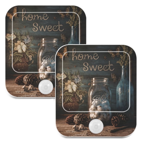 Wobogo Home Sweet Night Light Lamp Set of 2 with Smart Sensor Dusk to Dawn Sensor 0.6W Plug-in