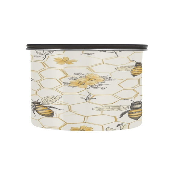 Wobogo Honeycomb with Bees Pattern Food Storage Jars 304 Food Grade Stainless Steel Canisters With Vacuum Airtight Lids for Coffee Snacks Nuts Cereal 500ML
