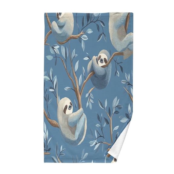 Wobogo Illustration Of Cute Sloth Lying on The Tree Face Towel Soft Breathable Cotton Towel Set for Bathroom Kitchen Hotel Spa Gift Decor