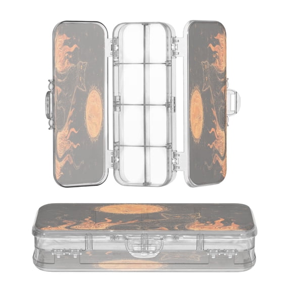 Wobogo Inferno Feline Illuminated Folio Clear Pencil Case Plastic Pencilboxes Stackable Design Study Materials for Classroom Office