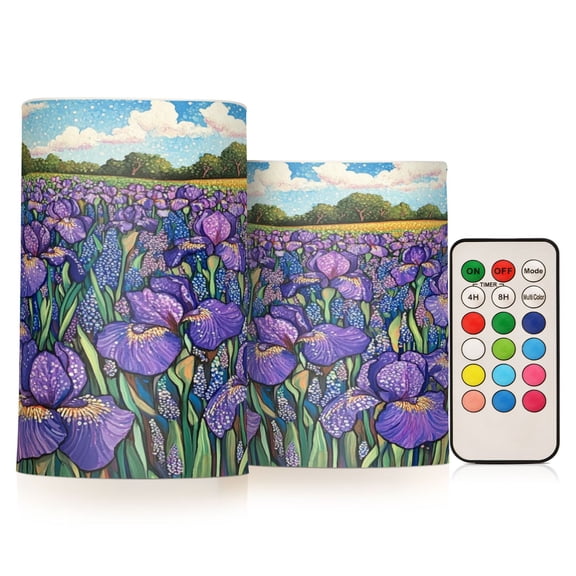 Wobogo Iris Bush Combo Flameless Flickering Candle Light with Remote Control and Timer for Romantic Atmosphere