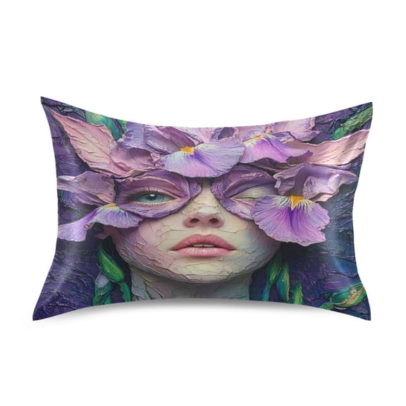 Wobogo Iris Fairy Satin Pillowcase Soft Smooth Envelope Design Comfortable Bedding Essentials 20×26in