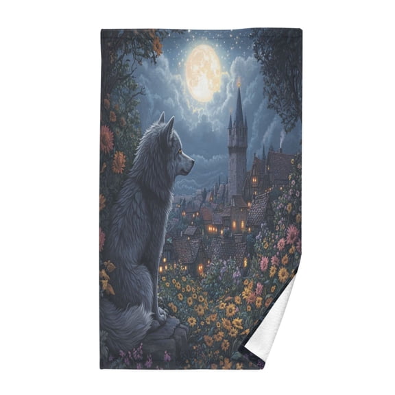 Wobogo Journey Of The Wolf King Face Towel Soft Breathable Cotton Towel Set for Bathroom Kitchen Hotel Spa Gift Decor