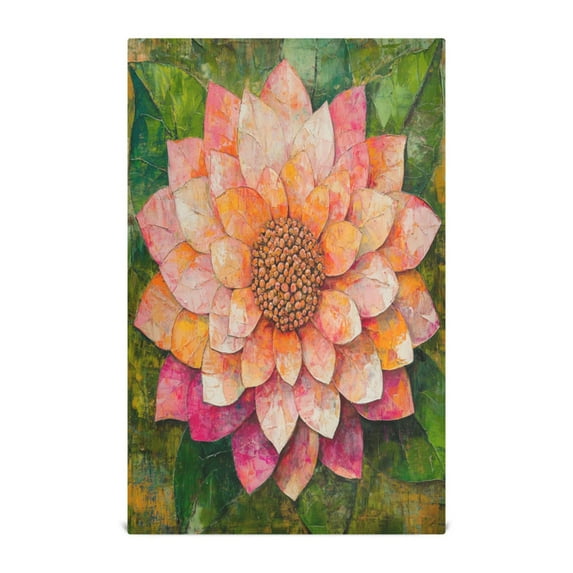 Wobogo King Flower Kitchen Towel 1 Piece Large Cotton Dishcloth Premium Absorbency Set with Hanging Loop