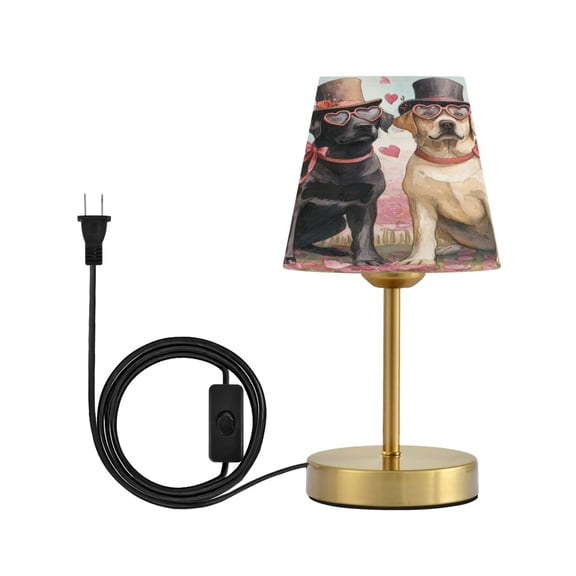Wobogo Labrador Dogs Table Lamps Three-channel Adjustable Lighted Antique Brass Metal Base Simple Modern Style for Bedroom Nightstands Living Room and Office
