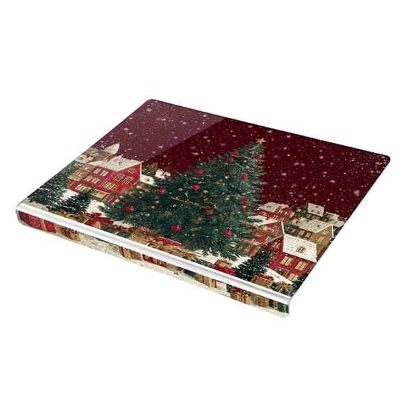Wobogo Large Christmas Tree Acrylic Cutting Board with Counter Lip 16.5"x13.4 Perfect for Bread Meat Veggies & More Great Kitchen Essential Gadgets & Decor