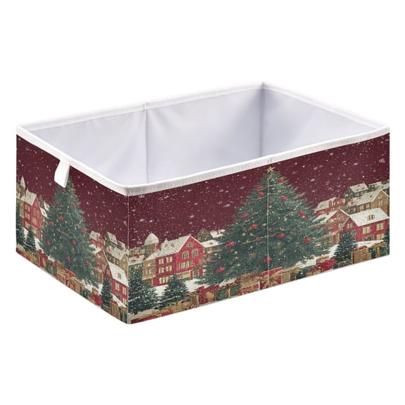 Wobogo Large Christmas Tree Storage Basket Foldable Easy to Clean Durable with Hollow Support Plate with Handle 15.75x10.63x6.96in